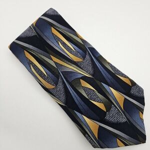 Cocktail Collection Tie Necktie‎ 100% Silk Blue Abstract Made in the USA
